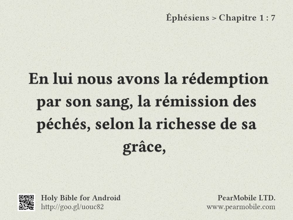 Éphésiens, Chapitre 1:7